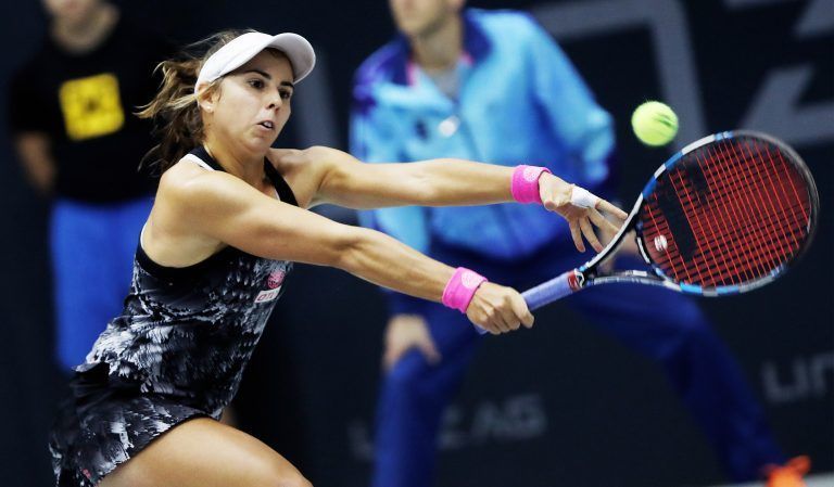 Die Dornbirnerin im November 2019 bei ihrem Hauptrundendebüt in Linz gegen die Slowakin Viktoria Kuzmanova. <span class="copyright">GEPA</span>
