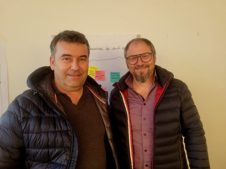 Günter Bader (Bauamt Lochau) und Helmut Immler (Vorstand Musikverein).