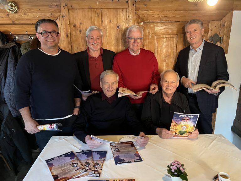 Meister der Satire: Marcus Raos, Klaus Fässler, Heinz Rüf, Martin Rhomberg, Helmut Lecher und Werner Matt. Franc
