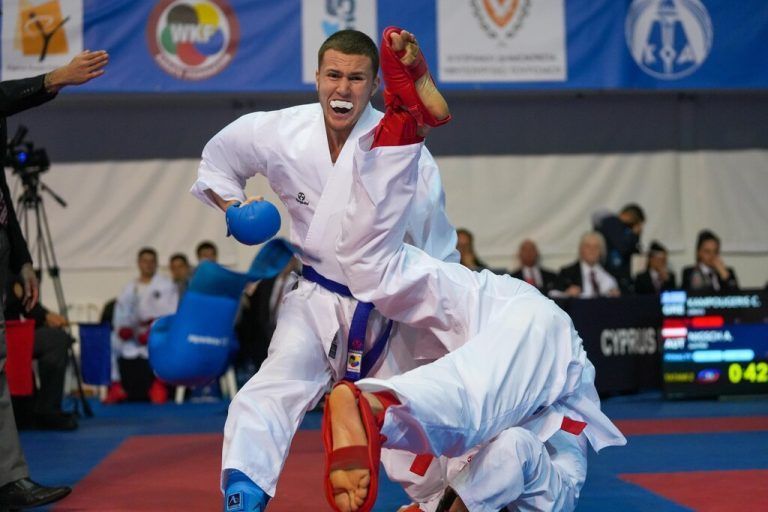 Adrian Nigsch verpasste das kleine Finale nach einer 0:1-Niederlage.Karate Vorarlberg