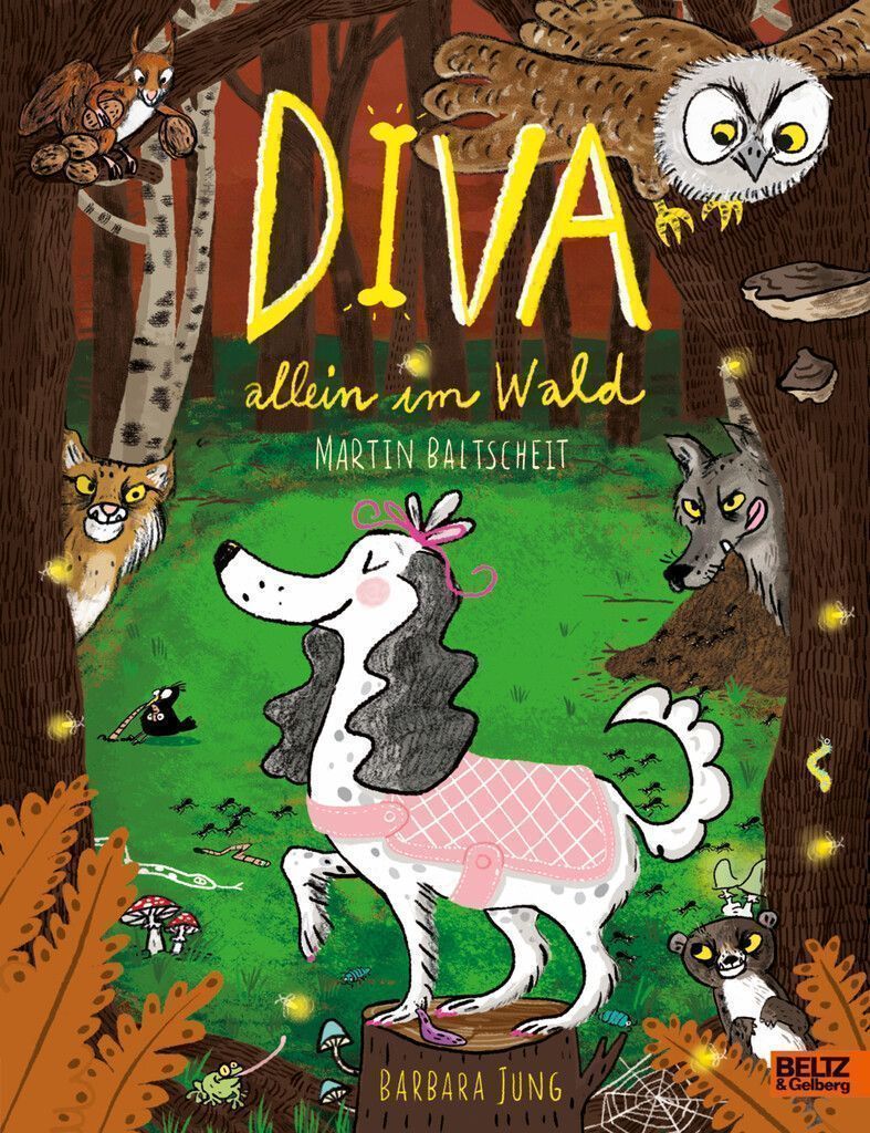 Eine Diva auf vier Pfoten allein im Wald