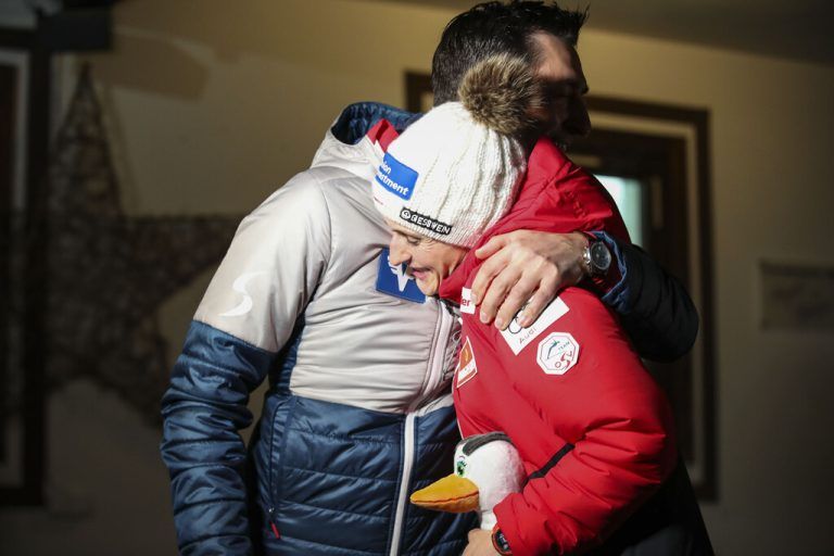 Mario Stecher freute sich mit Eva Pinkelnig.