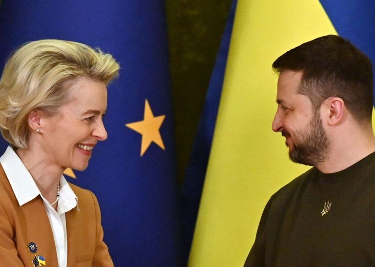 Von der Leyen und Selenskyj besprachen in Kiew die Bedingungen für einen möglichen EU-Beitritt der Ukraine.AFP