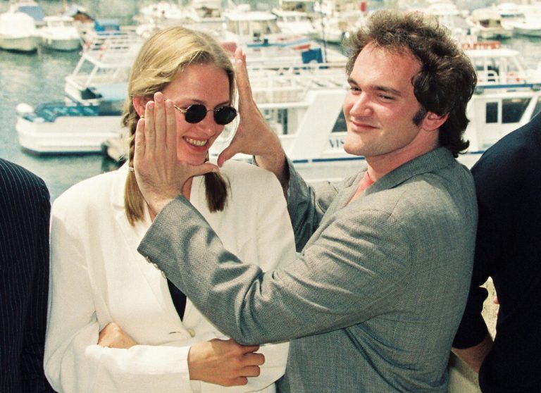 Uma Thurman und Quentin Tarantino im Jahr 1994 in Cannes. Reuters