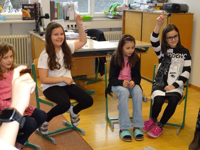 Die Kinder waren eifrig bei der Sache.