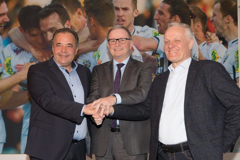 Im Februar 2019 anlässlich der Übernahme des Präsidentenamtes mit Vorgänger Karlheinz Kopf und dem jetzigen Vize Werner Gunz. <span class="copyright">Hartinger</span>