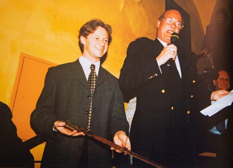 Eröffnung 1998: Andrew Nussbaumer und Graf Franz-Josef Waldburg-Zeil (†).
