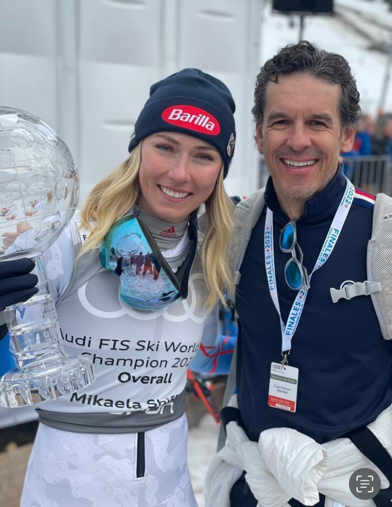 Erfolgreiche Duo: Gesamtweltcupsiegerin Mikaela Shiffrin und Kilian Albrecht. <span class="copyright">VN</span>