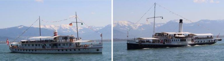 Zu einem Hit sind die Zeitreisen geworden, bei denen Hohentwiel und Oesterreich nebeneinander über den See gleiten und Passagiere im Umstieghafen das Schiff wechseln.