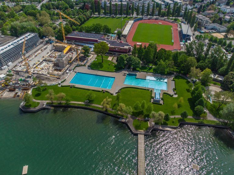 Das Strandbad von oben. 