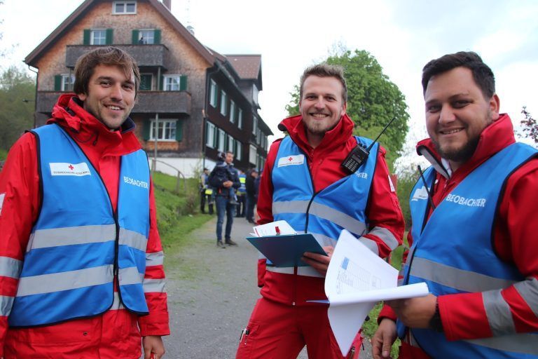 Das Team vom Dornbirner Roten Kreuz war mit dem Probe-Einsatz sehr zufrieden.