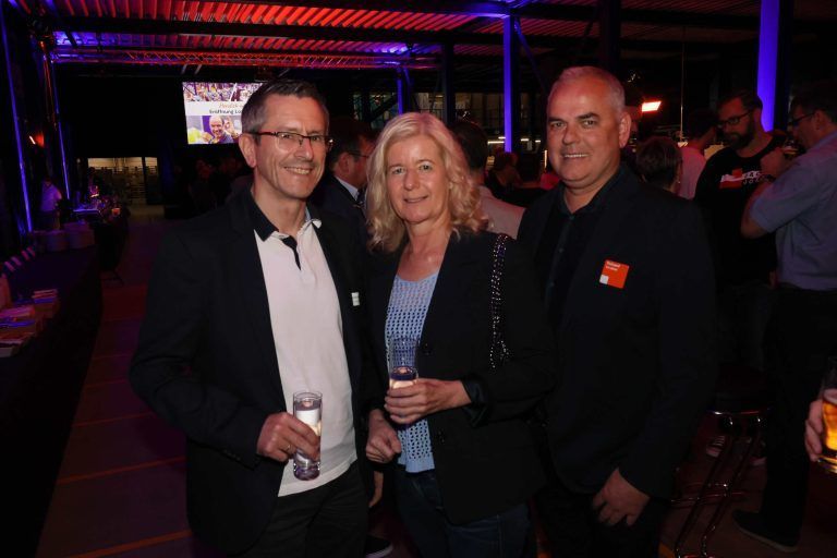 Günther und Margret Sillke (Planungsbüro) und Richard Gruber (Inhaus).