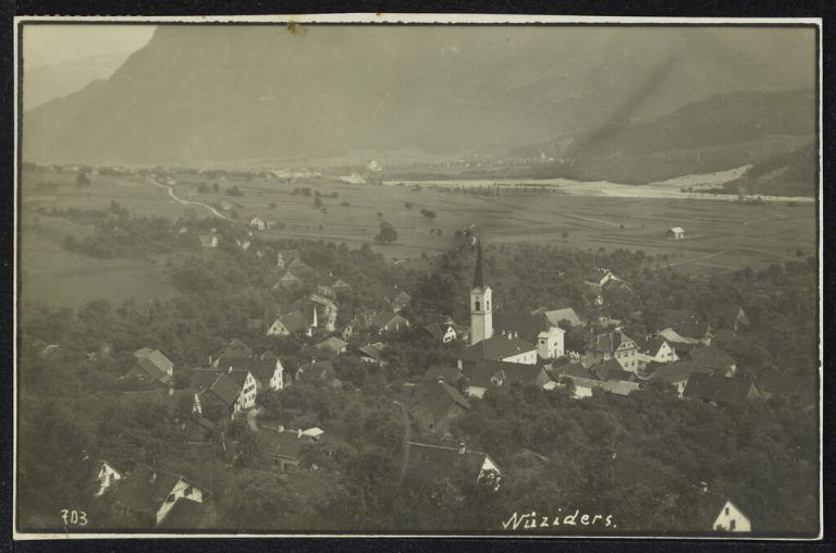 Blick auf Nüziders vor gut 100 Jahren