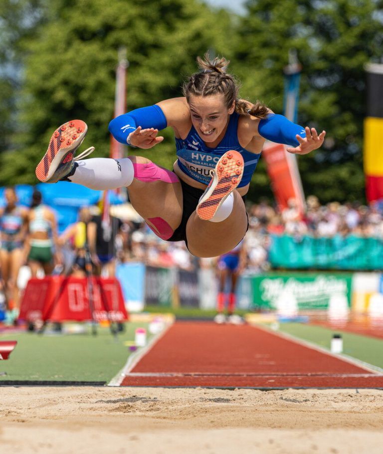 Chiara-Belinda Schuler übertraf im Weitsprung mit 6,06 m so wie 2022 die Sechs-Meter-Marke.GEpa