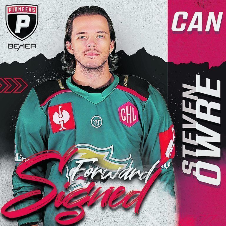 Steven Owre kam in der Champions Hockey League für Belfast zum Einsatz.Pioneers