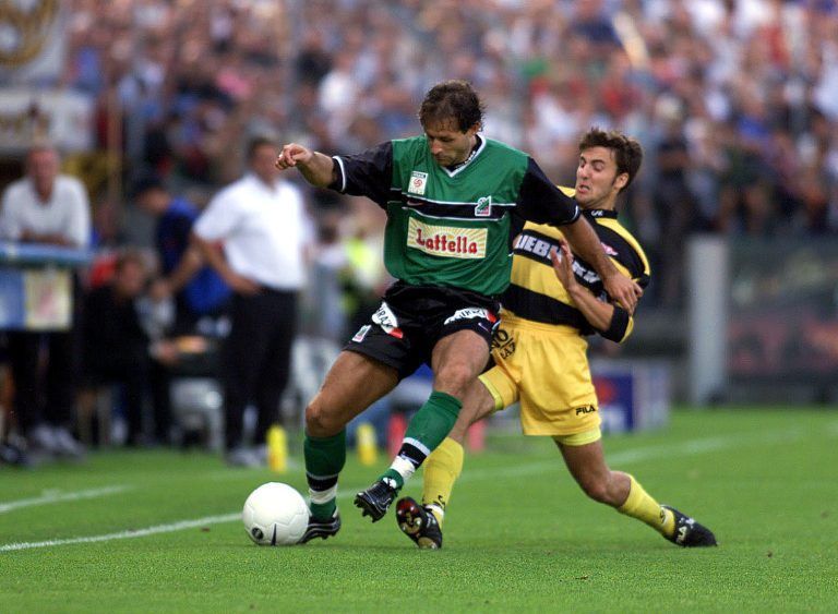 Bild aus dem August 199, als Roland Kirchler (vorne) für Wacker Innsbruck und Joachim Standfest für den GAK spielte. <span class="copyright">gepa</span>