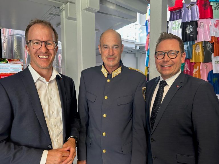 LR Christian Gantner, Polizei-Vizechef Walter Filzmair und Markus Klement.