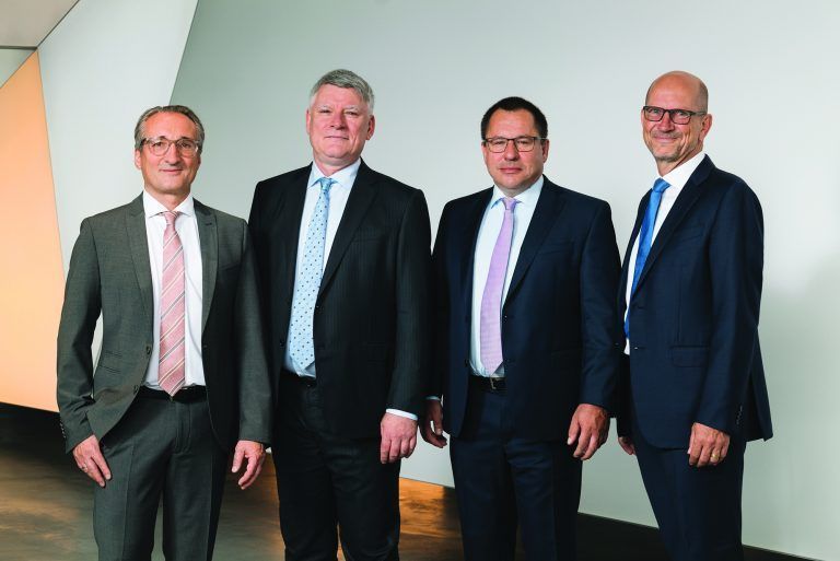Der Zumtobel-Vorstand: Bernard Motzko, Alfred Felder, Thomas Erath und Marcus Frantz. <span class="copyright">zumtobel</span>