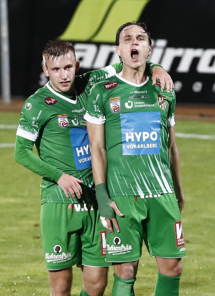 Allein im Frühjahr erzielte Lukas Fridrikas (r.) elf Treffer für Austria Lustenau.apa
