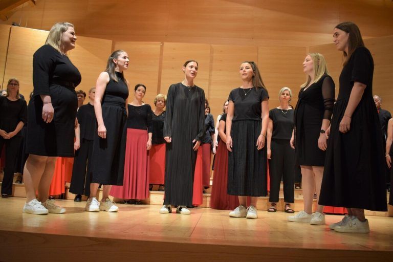 Rund 40 Sängerinnen und Sänger der Wälder Chorgemeinschaft entfachten den musikalischen Funken.ME(3)