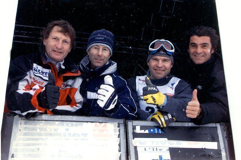 Superstars unter sich: Franz Klammer, Ingemar Stenmark, Marc Girardelli und Alberto Tomba. <span class="copyright">Girardelli</span>