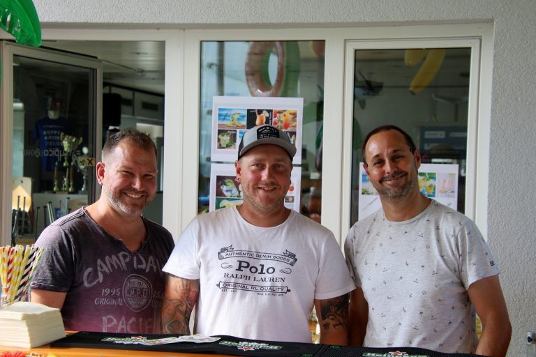 Cocktailsommerpartyorganisator Ritter Markus mit Tom und Rene (v. l.).