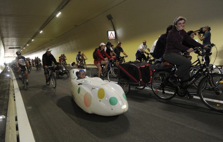 Am 24. Juni 2012 konnte die neue Pfändertunnelröhre per Fahrrad besichtigt werden. 