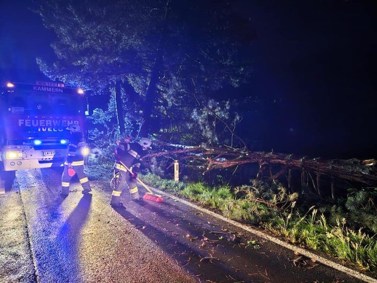 Unwetter haben am Mittwochabend zu zahlreichen Einsätzen der Feuerwehr geführt. Im Bild die Situation im Raum Leoben. In Vorarlberg blieb es ruhig.<span class="copyright"> APA/FEUERWEHR KAMMERN/MARKUS AUER </span>