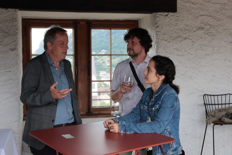 Norbert Schnetzer (Landesbibliothek), Paul Ellersdorfer (FH) und Johanna Kohler (Kulturabteilung Land).