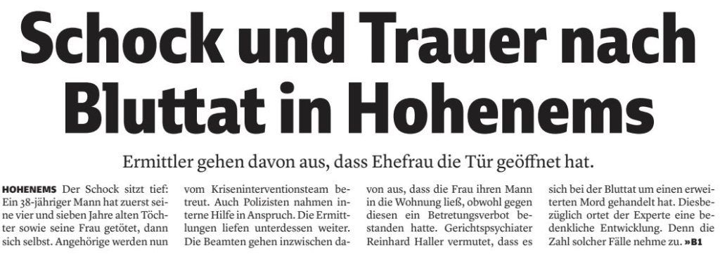 Bluttat in Hohenems: Tragisches Ende einer Beziehung