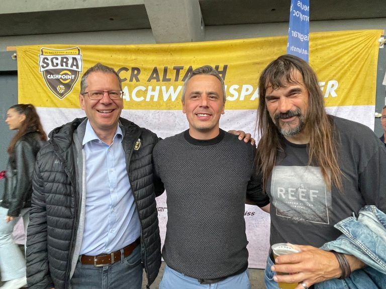 Drei Edelfans: Markus Borg, Rene Wachter, Wolfgang Sila (von links).