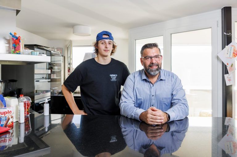 David Reinbacher mit Vater Harald.
