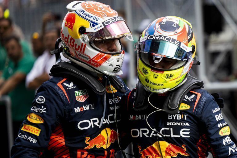 Das Red-Bull-Duo Verstappen/Pérez.gepa