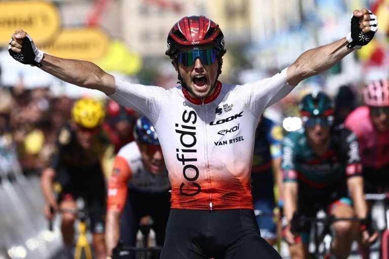 Der Franzose Victor Lafay feierte auf der längsten Etappe der 110. Tour de France einen überraschenden Sieg.afp
