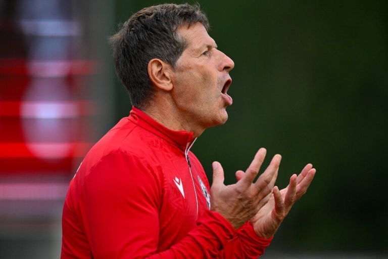 Gar nicht zufrieden mit der Leistung seiner Schützlinge: SW-Trainer Andreas Heraf.gepa