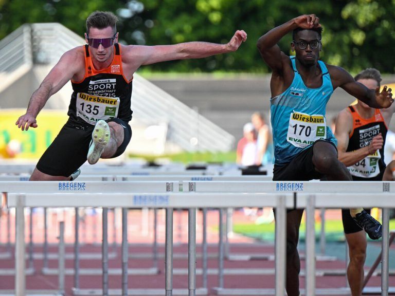 Lukas Zech holte im 110-m-Hürdensprint seinen ersten Staatsmeistertitel.GEPA