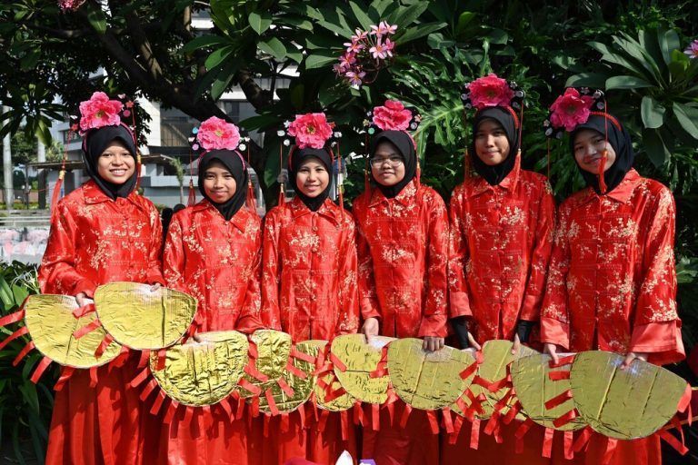 Schüler eines muslimischen Internats posieren für ein Foto zur Feier des islamischen Neujahrs in Jakarta. AFP