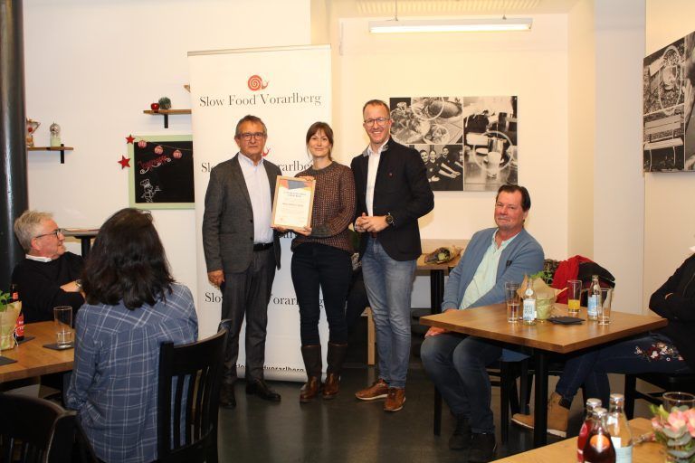 Eine Auszeichnung durch "Slow Food Vorarlberg" erhielt Daniela Vogel im Dezember 2022.