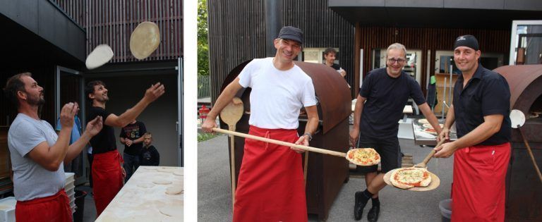 Erstaunlich, was die Musikanten als Pizza-Bäcker leisteten.
