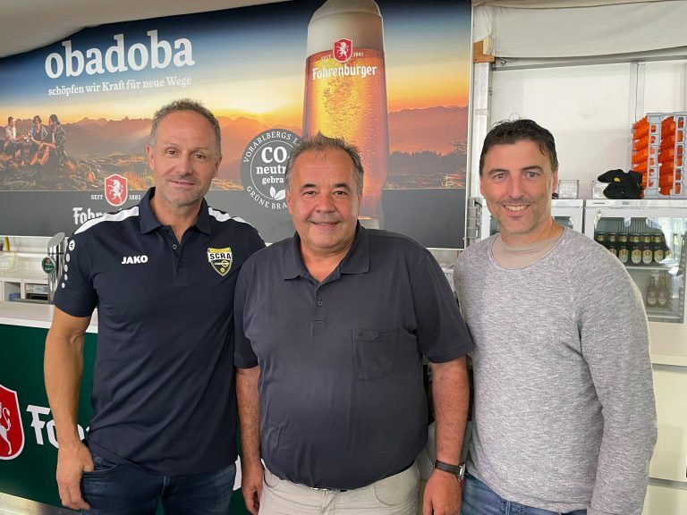 Sportdirektor Roland Kirchler, SCRA-Präsident Peter Pfanner und Cheftrainer Joachim Standfest. <span class="copyright">Lutz</span>
