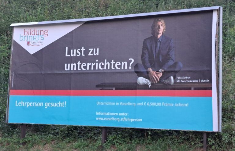 <p class="caption">Mit diesem Plakat im Burgenland sorgte die Bildungsdirektion Vorarlberg österreichweit für viele Diskussion</p>en. <span class="copyright">Privat</span>