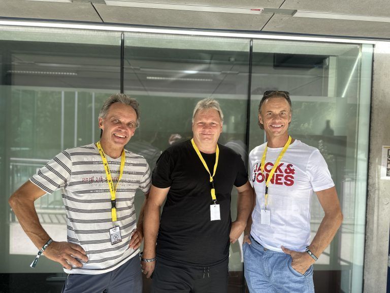 Siegmar Zech, Manfred Habit und Musiker Wolfgang Frank. BI