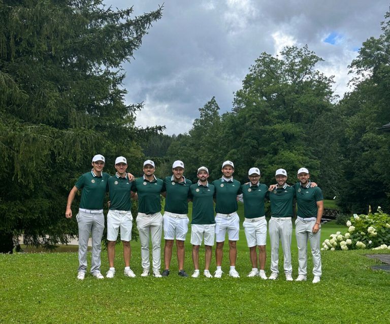 Das Team vom GC Montfort Rankweil, von links: Clemens Bickel, Michael Rauscher, Guillermo Retana Bronte, Kevin Mathis, Claus Jäger, Julian Schwärzler, Lucas Hepberger, David Lang und Noah Zünd.VN
