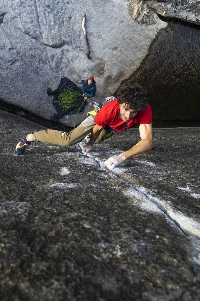 Der Vorarlberger Jacopo Larcher in der sehr schweren Trad-Route „Meltdown“.