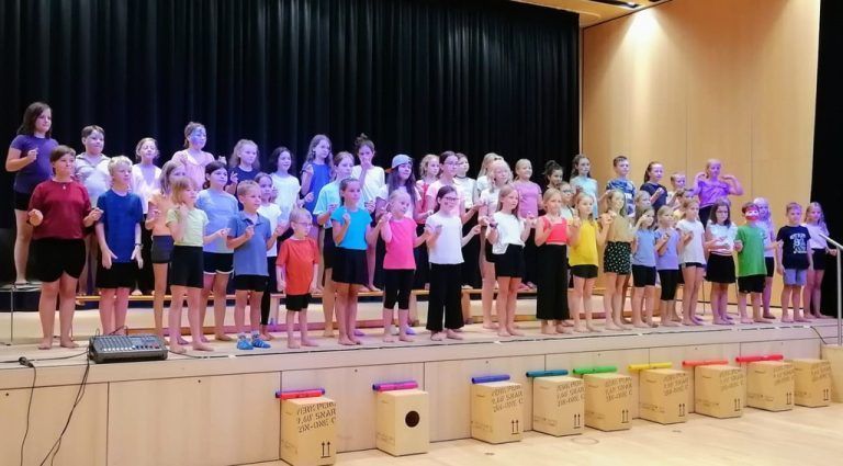 Die Kinder in Aktion während eines Singworkshops in Mellau. <span class="copyright">ME/8</span>