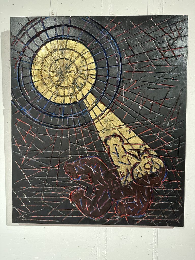 Die Geburt: Dieses Kunstwerk ist vielseitig deutbar, nicht zuletzt durch die Einschnitte.