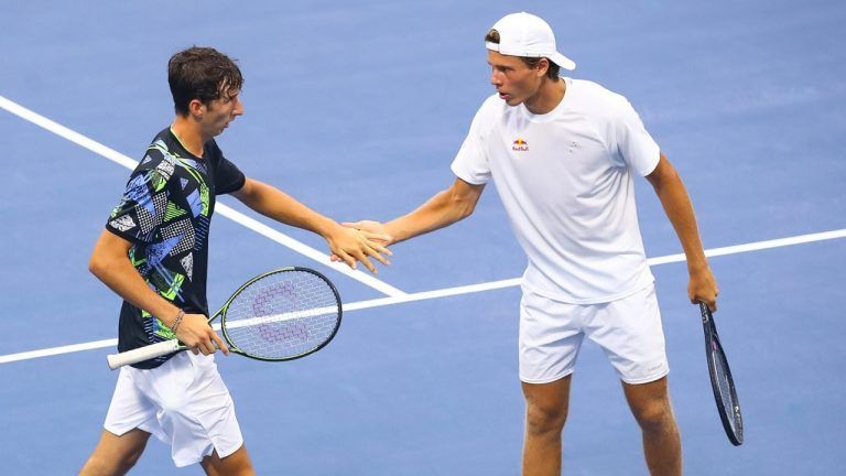 Im Halbfinale eliminierten Bondiolo/Schwärzler die topgesetzten Paarung Yaroslav Demin/Rodrigo Paacheco Mendez (Rus/Mex) mit 6:7(4), 6:3, 10:6. <span class="copyright">US Open</span> 