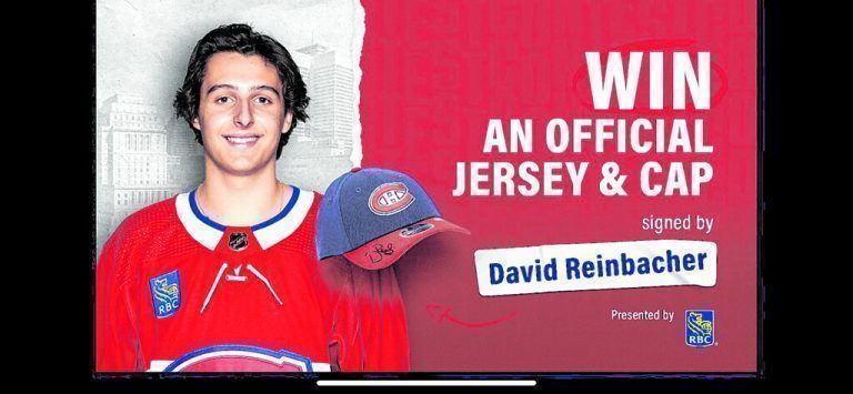 Ist auch als Werbeträger gefragt: Von David Reinbacher gibt es ein Habs-Trikot und eine Kappe zu gewinnen.