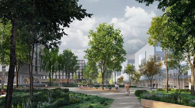 Grünräume sind dabei ein wichtiger Bestandteil. <span class="copyright">Kaufmann Bausysteme</span>