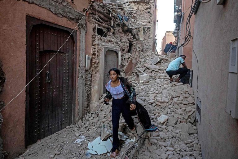 Zahlreiche Bewohner flohen aus der Altstadt von Marrakesch.